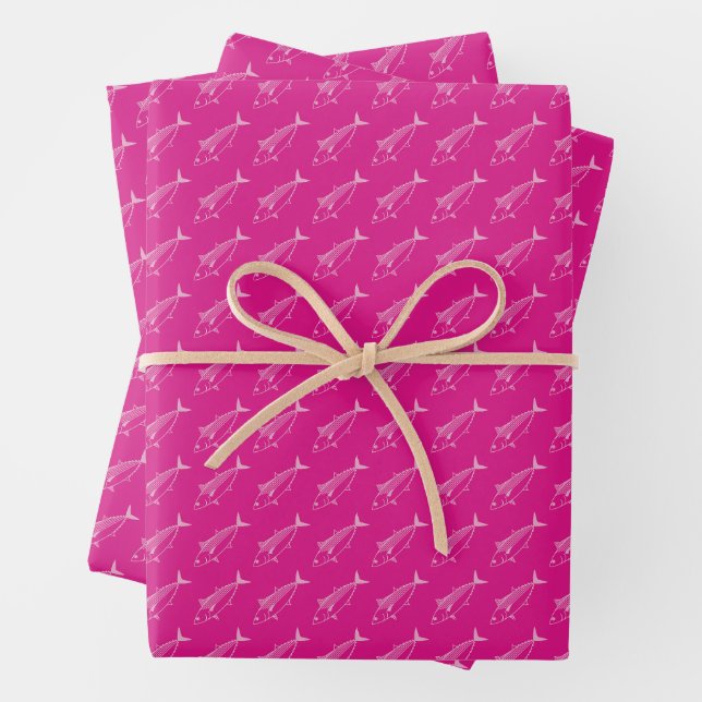 Hoja De Papel De Regalo Bonito lindo en rosa pastel sobre rosa caliente en (In situ)