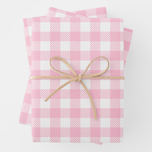Hoja De Papel De Regalo Bonito Pastel De Tapado De Búfalo Blanco Y Rosa