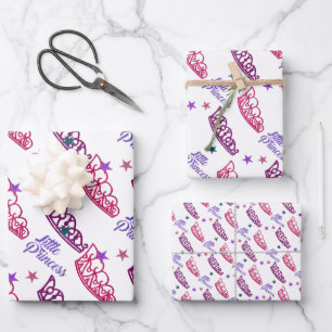 Hoja De Papel De Regalo Bonito Pequeña Princesa Corona Tiara Cute Chica Te