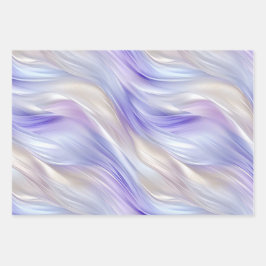 Hoja De Papel De Regalo Bonito Perla Azul Púrpura Swirls Blanco