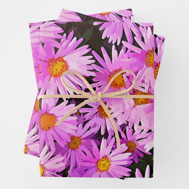 HOJA DE PAPEL DE REGALO BONITO PINK DAISIES (In situ)