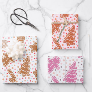 Hoja De Papel De Regalo Bonitos Árboles navideños escuchan Navidades estre