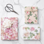 Hoja De Papel De Regalo Bonitos Rosas Floral Crema Rosa Ducha Nodal<br><div class="desc">Rosas Crema rosa Floral Boda de ducha novia bonito Cumpleaños</div>