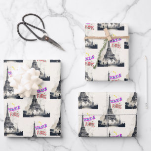 Hoja De Papel De Regalo Bonjour Colorful Paris