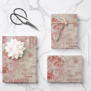 Hoja De Papel De Regalo Bonjour Rosa