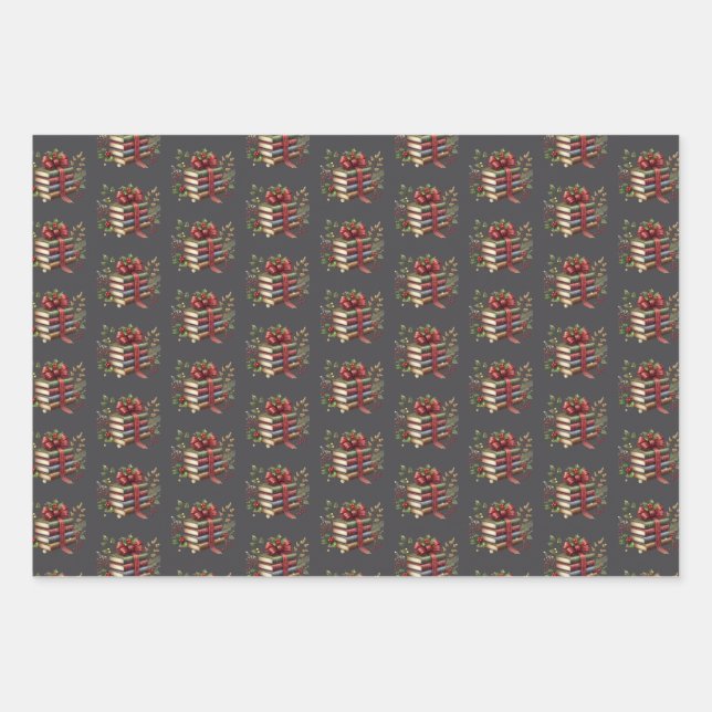 Hoja De Papel De Regalo Bookish Christmas wrapping gift paper (Anverso)