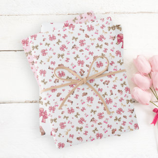 Hoja De Papel De Regalo Boots, Gorras y arcos de gallina rosa occidental d