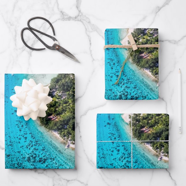 Hoja De Papel De Regalo Bora Bora - Camino Al Océano (Anverso)