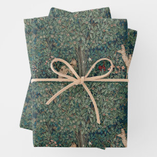 Hoja De Papel De Regalo Bosque Botánico de Animales de Greenery William Mo