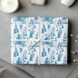 Hoja De Papel De Regalo Bosque de Pinos Nórdicos Rústicos Tradicionales