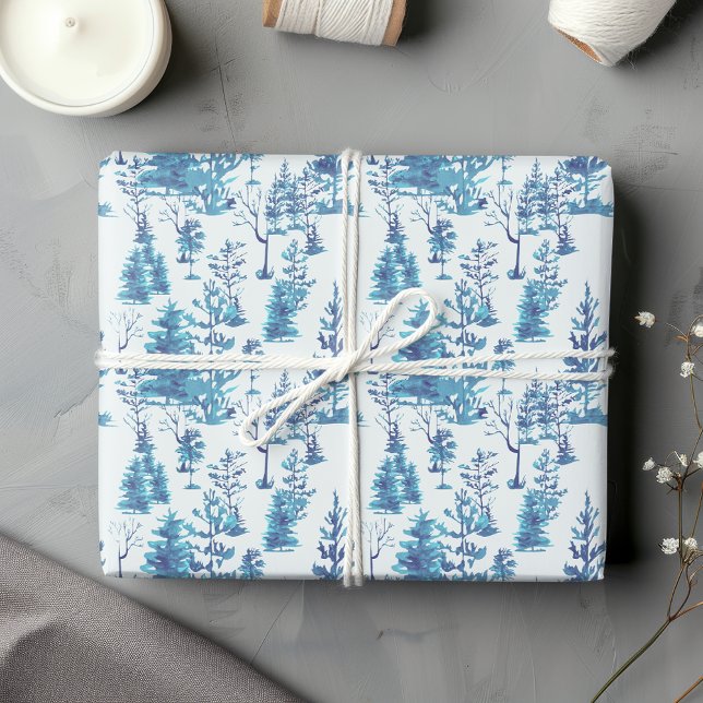 Hoja De Papel De Regalo Bosque de Pinos Nórdicos Rústicos Tradicionales (Subido por el creador)