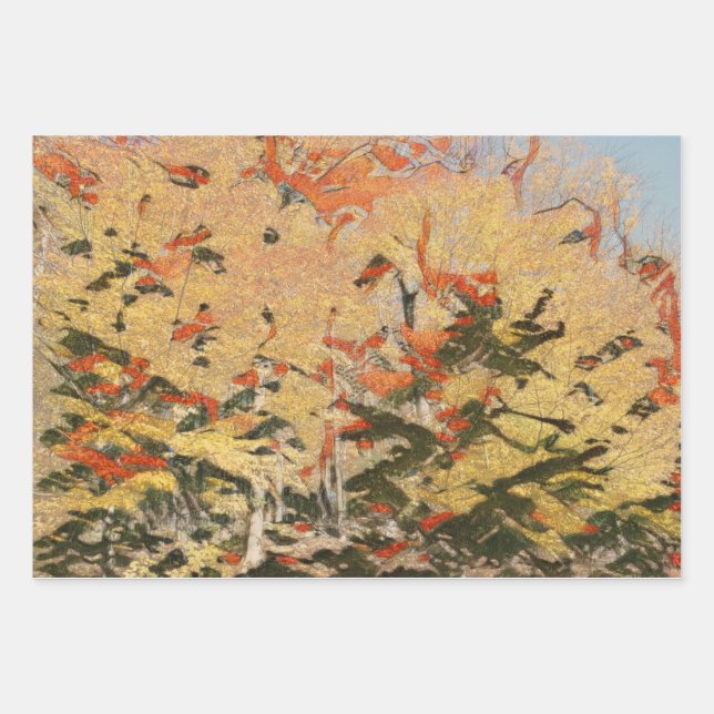 Hoja De Papel De Regalo Bosque dorado (Anverso)