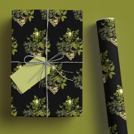 Hoja De Papel De Regalo Bosque Moody Glam Diamante Botánico