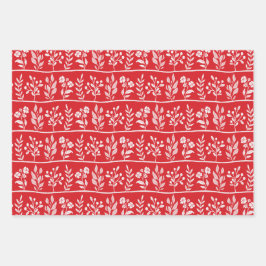 Hoja De Papel De Regalo Botanic Rhapsody L whisper grey silhouette red