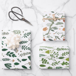 Hoja De Papel De Regalo Botánica de mano blanca