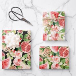 Hoja De Papel De Regalo Botanical Fruit and Flowers