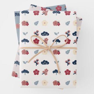 Hoja De Papel De Regalo Botánico Boho Primavera Floral