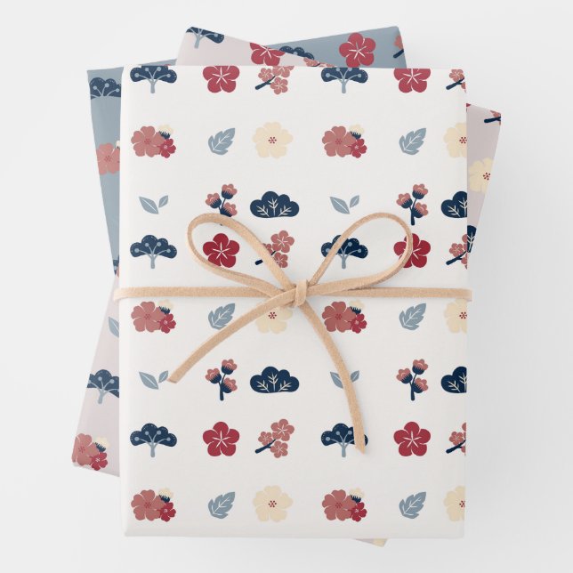 Hoja De Papel De Regalo Botánico Boho Primavera Floral (In situ)