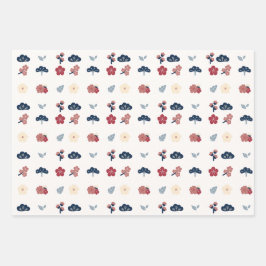 Hoja De Papel De Regalo Botánico Boho Primavera Floral