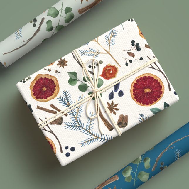 Hoja De Papel De Regalo Botánicos desecados y rústicos festividades de inv (Subido por el creador)