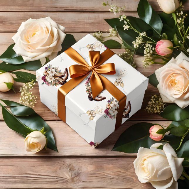 Hoja De Papel De Regalo Botas y efervescencia Baño nupcial boho western (Subido por el creador)