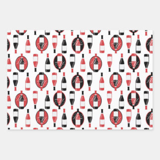 Hoja De Papel De Regalo Botellas de vino rojo