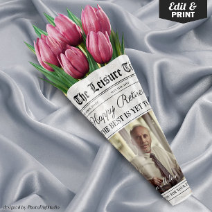 Hoja De Papel De Regalo Bouquet de flores de periódico de jubilación edita
