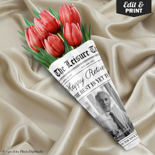 Hoja De Papel De Regalo Bouquet de flores de periódico de jubilación edita