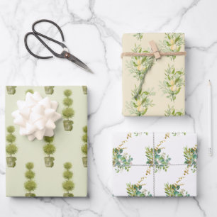Hoja De Papel De Regalo Bouquets de jardín y Topiary