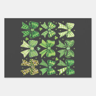 Hoja De Papel De Regalo Bow Coquette St Patrick's Day Vintage