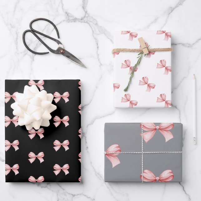 Hoja De Papel De Regalo Bows Bows Bows (Anverso)