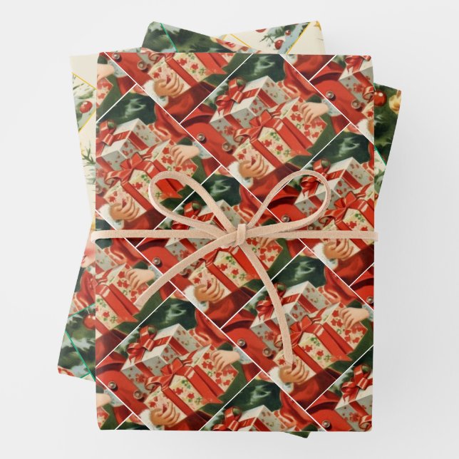 Hoja De Papel De Regalo Boy and girl giving each other Christmas presents (In situ)