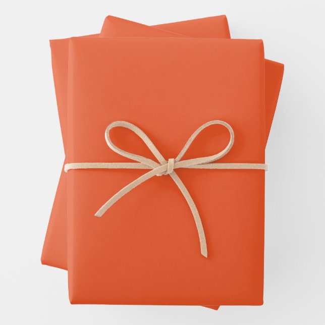 Hoja De Papel De Regalo Bright Orange Minimalist Solid Background (In situ)