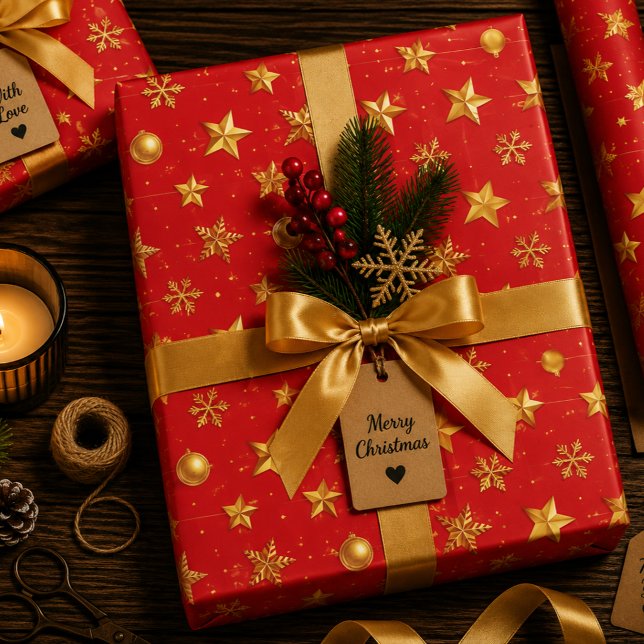 Hoja De Papel De Regalo Brilla Navidad Estrellada (Subido por el creador)