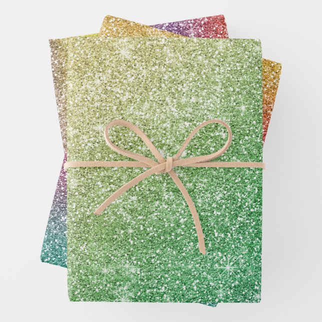Hoja De Papel De Regalo Brillo de Arcoíris  (In situ)