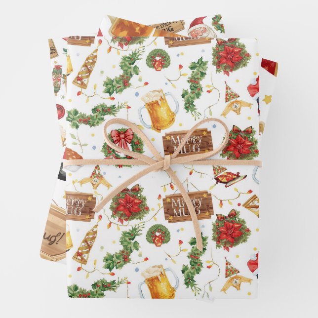 Hoja De Papel De Regalo British Christmas Wrapping Paper Santa Claus (In situ)