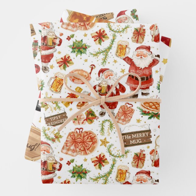 Hoja De Papel De Regalo British Christmas Wrapping Paper Santa Claus (In situ)