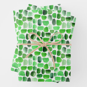 Hoja De Papel De Regalo Brotes de pincel verde