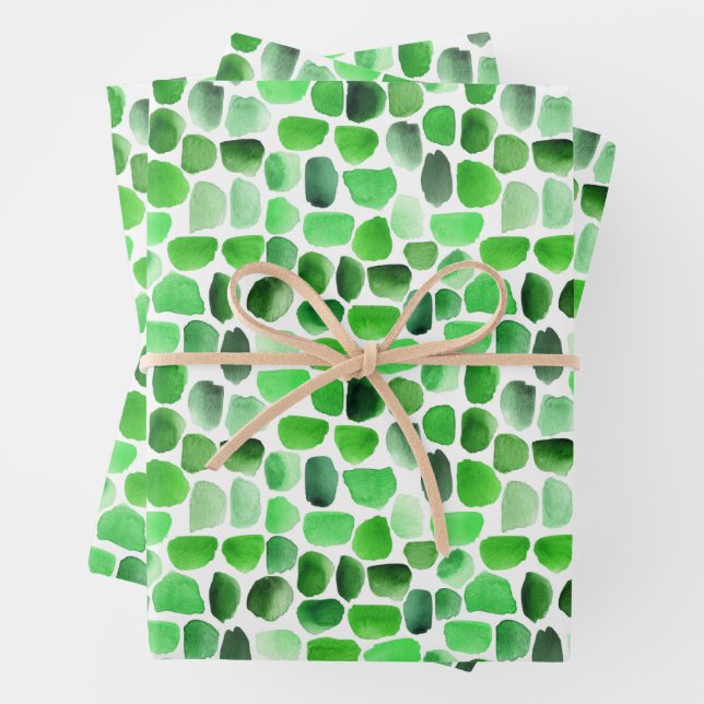 Hoja De Papel De Regalo Brotes de pincel verde (In situ)