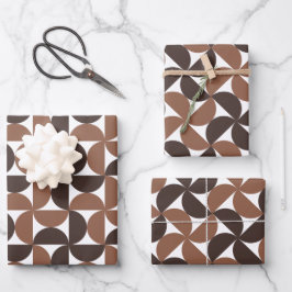 Hoja De Papel De Regalo Brown Mid Century Modern Pattern