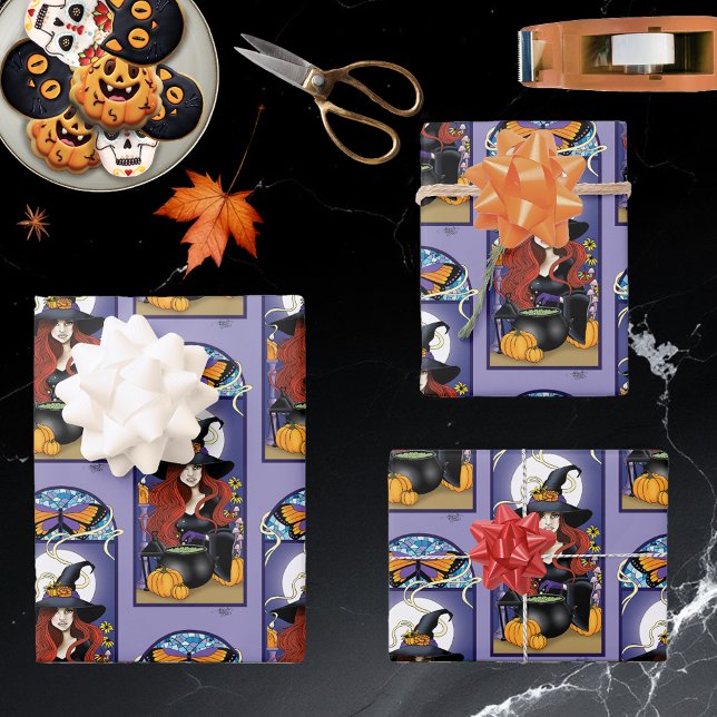 Hoja De Papel De Regalo Bruja Art Nouveau (Subido por el creador)