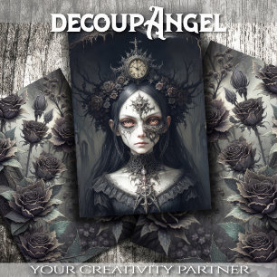 Hoja De Papel De Regalo Bruja mística: Rosa - Decoupage -