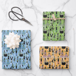 Hoja De Papel De Regalo Brujas de los sesenta - Moda retro de Halloween