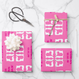 Hoja De Papel De Regalo Bubblegum Corazón rosa y blanco