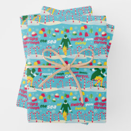 Hoja De Papel De Regalo Buddy the Elf Candy Pattern