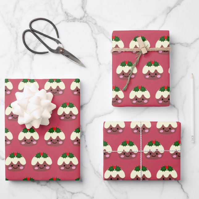 Hoja De Papel De Regalo Budín de Navidad 1 (Anverso)