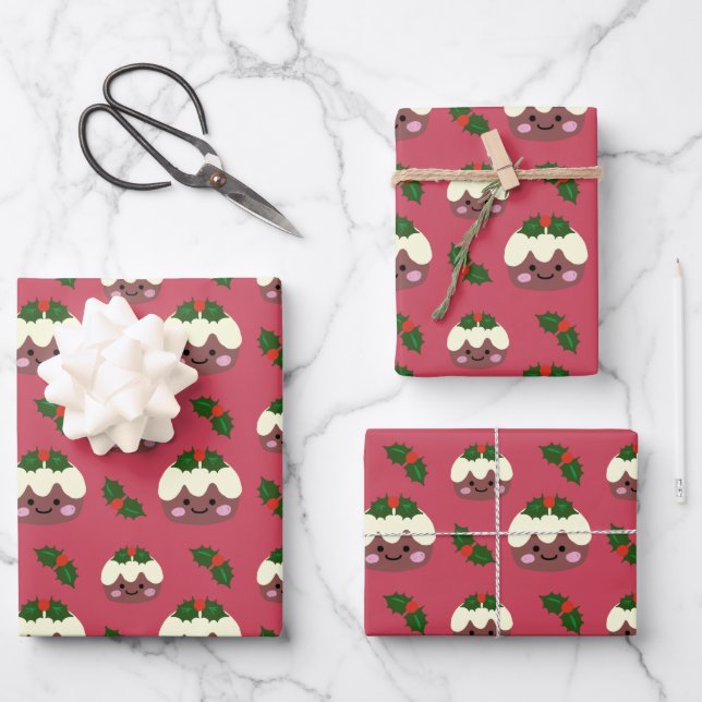 Hoja De Papel De Regalo Budín de Navidad 2 (Anverso)