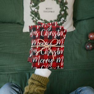 Hoja De Papel De Regalo Búfalo Rojo en Navidad