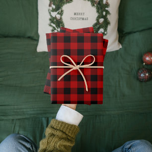 Hoja De Papel De Regalo Búfalo Rojo en Navidad