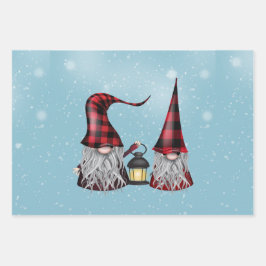 Hoja De Papel De Regalo Buffalo Plaid Gnomes
